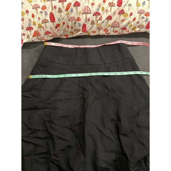Nic + Zoe A-line Linen Blend Knee Length Skirt Black Onyx Size US 2 - Picture 7 of 8